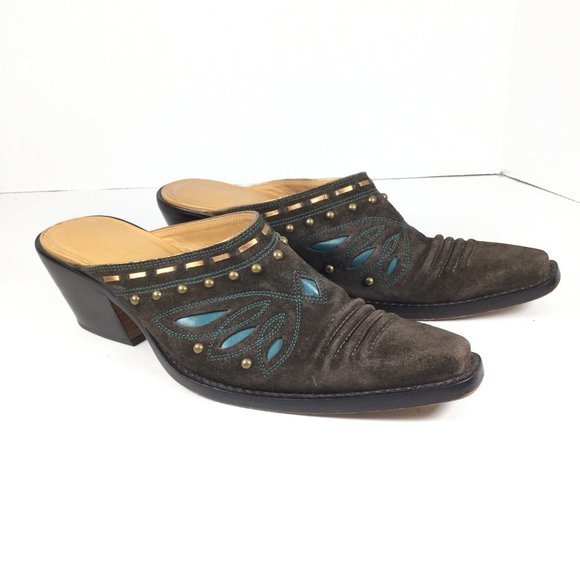 Cole Haan Western Studded Mule Brown Size 7.5 - Picture 1 of 10